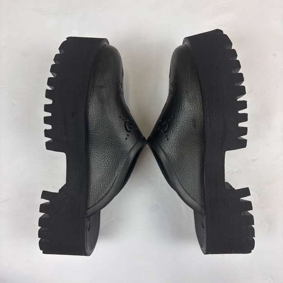 Gucci Elea GG Rubber Platform Clog Slides Black Lug Sole Mule EU 38 Women - Picture 13 of 16